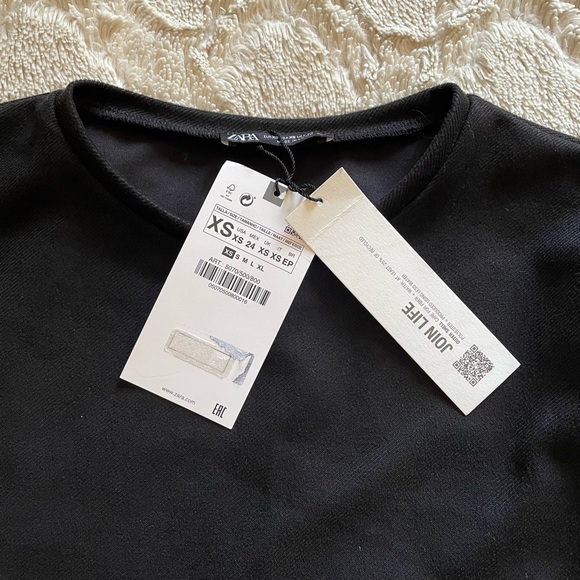 Zara Black Faux Suede Dress, NWT! size XS. - Picture 3 of 5